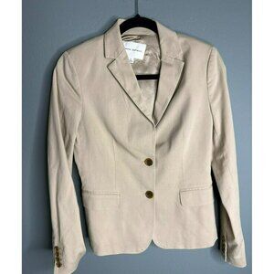 VTG Y2K Banana Republic Women's 6 Tan Two Button Twill Collared Blazer